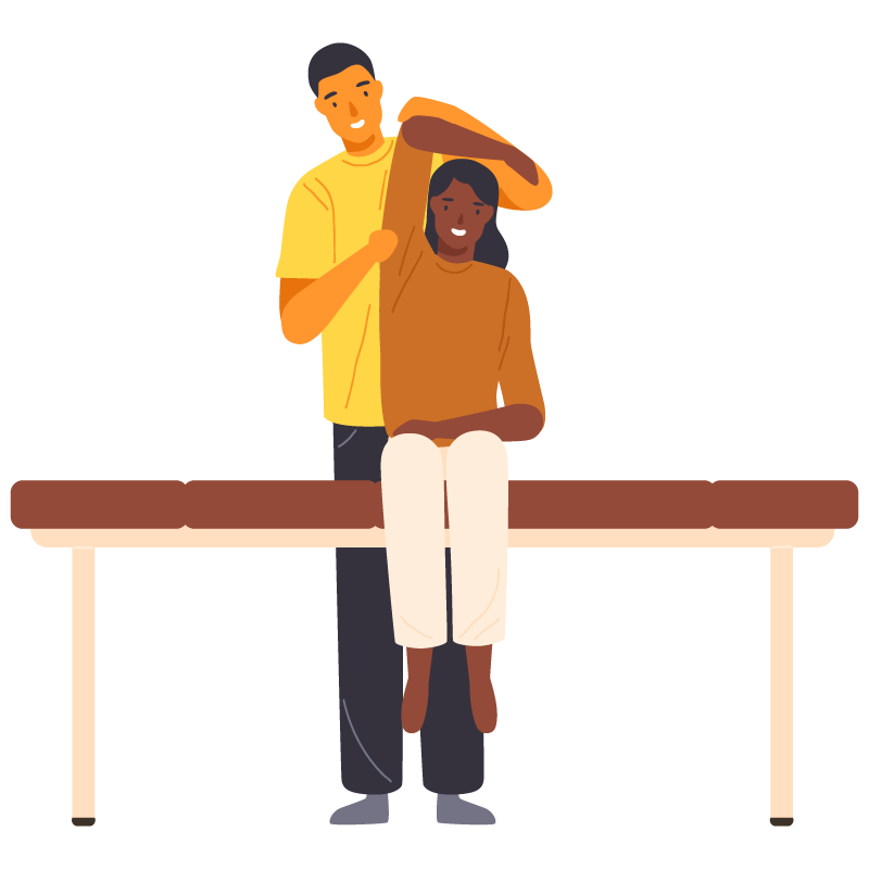 Illustration of person getting an adjustment.
